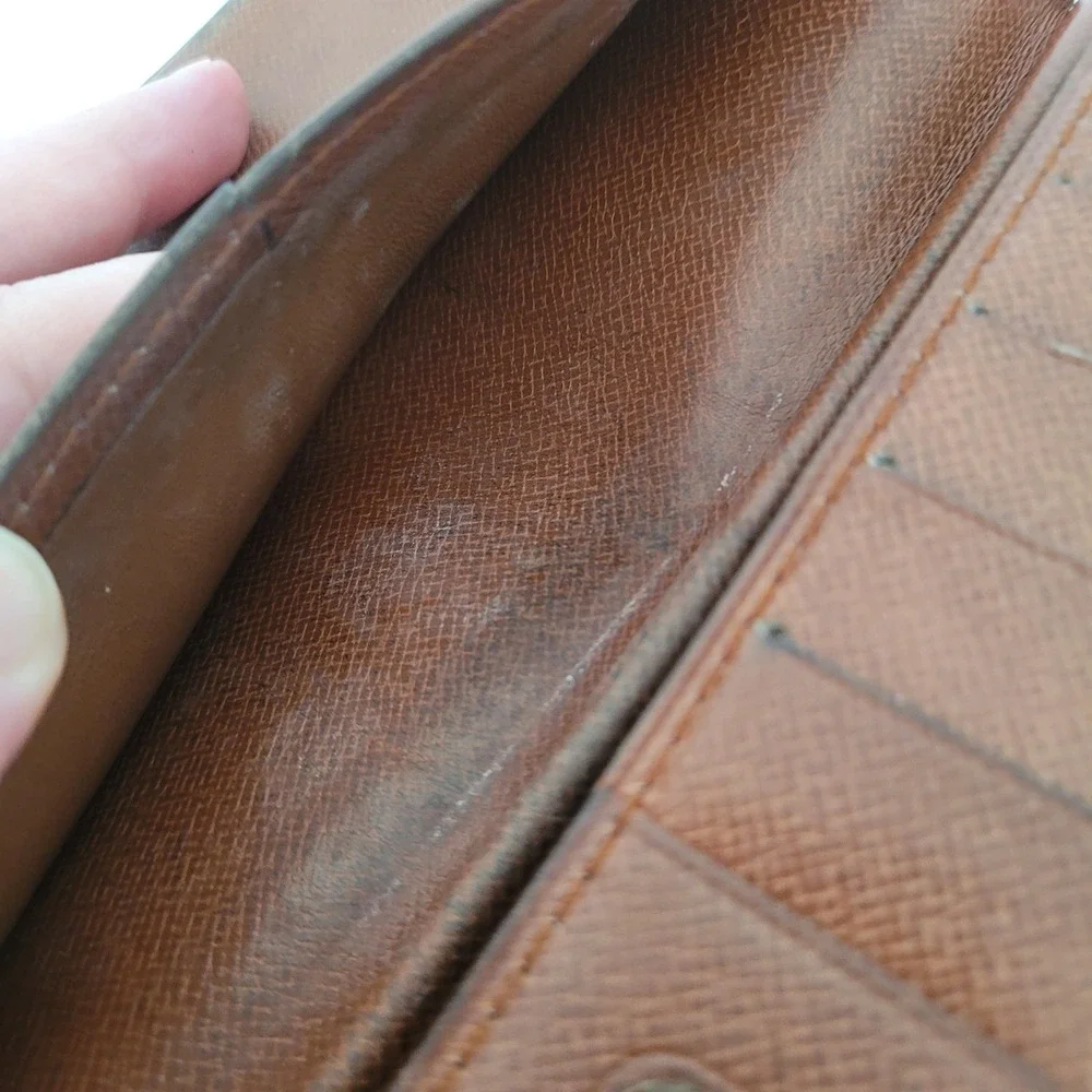 Louis Vuitton Monogram Long Wallet Vintage Brown Malletier 823 ET